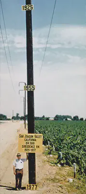 Subsidence in the San Joaquin Valley, California. Photo credit: USGS